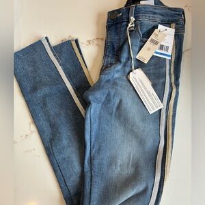 Sanctuary denim with gold and silver stripe down the side size 25/0 NWT